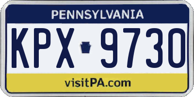 PA license plate KPX9730