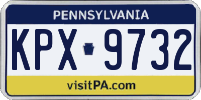 PA license plate KPX9732