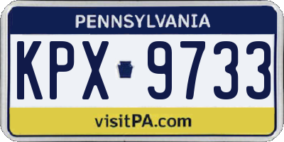 PA license plate KPX9733