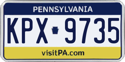 PA license plate KPX9735