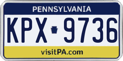 PA license plate KPX9736