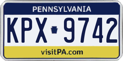 PA license plate KPX9742
