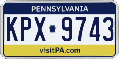 PA license plate KPX9743