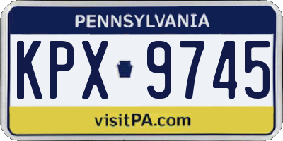 PA license plate KPX9745