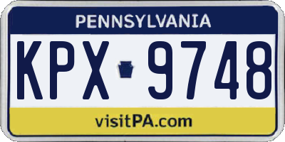 PA license plate KPX9748