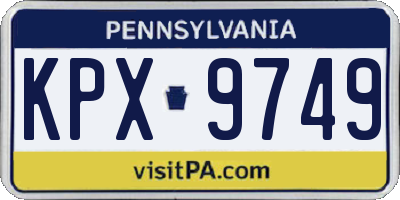 PA license plate KPX9749