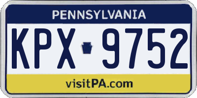 PA license plate KPX9752