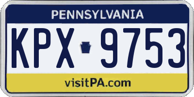 PA license plate KPX9753