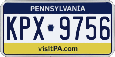 PA license plate KPX9756