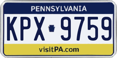 PA license plate KPX9759