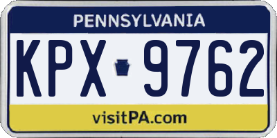 PA license plate KPX9762