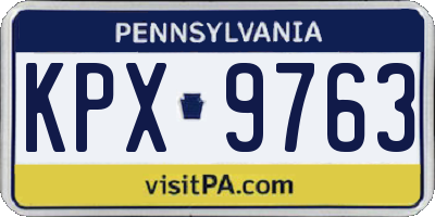 PA license plate KPX9763