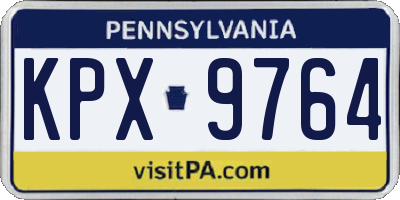 PA license plate KPX9764