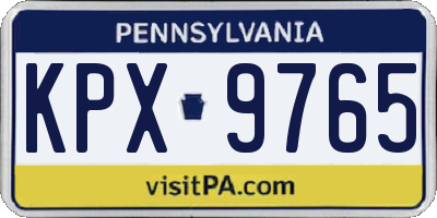 PA license plate KPX9765