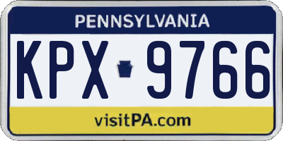 PA license plate KPX9766