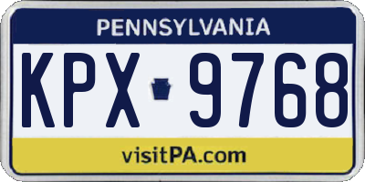 PA license plate KPX9768