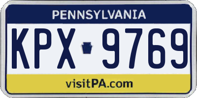 PA license plate KPX9769