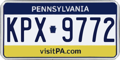 PA license plate KPX9772