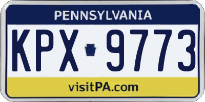 PA license plate KPX9773