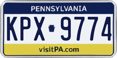 PA license plate KPX9774
