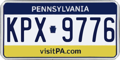 PA license plate KPX9776