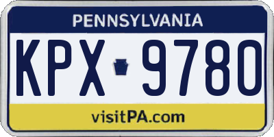 PA license plate KPX9780