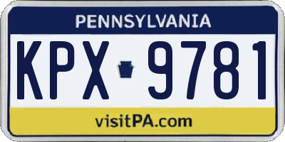 PA license plate KPX9781