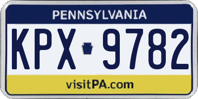 PA license plate KPX9782
