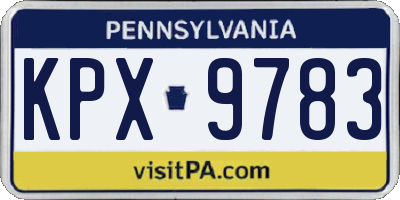 PA license plate KPX9783