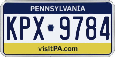 PA license plate KPX9784