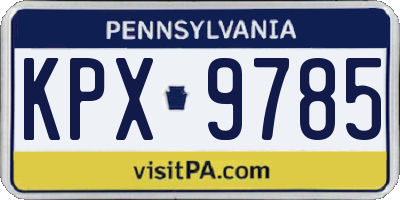 PA license plate KPX9785