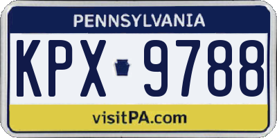 PA license plate KPX9788