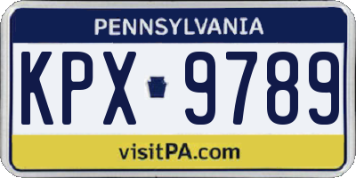 PA license plate KPX9789