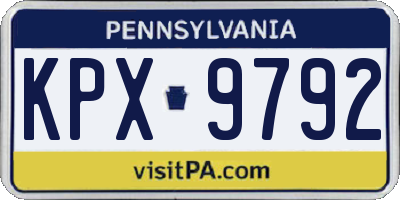 PA license plate KPX9792