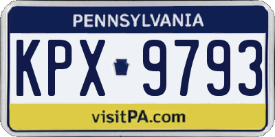 PA license plate KPX9793