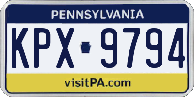 PA license plate KPX9794