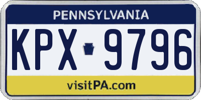 PA license plate KPX9796
