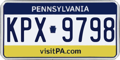 PA license plate KPX9798