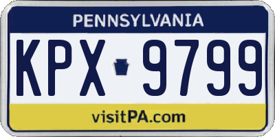 PA license plate KPX9799