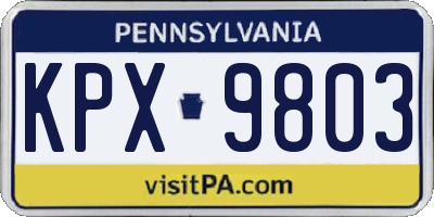 PA license plate KPX9803
