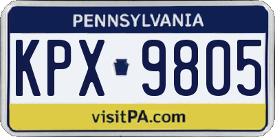 PA license plate KPX9805