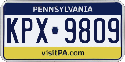 PA license plate KPX9809