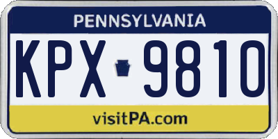 PA license plate KPX9810
