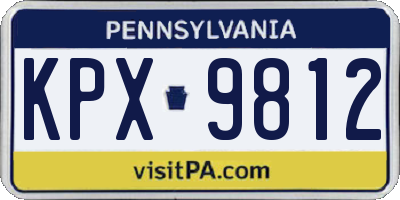 PA license plate KPX9812