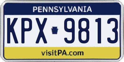 PA license plate KPX9813