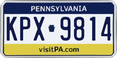 PA license plate KPX9814
