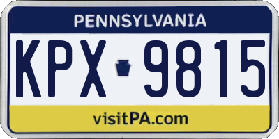 PA license plate KPX9815