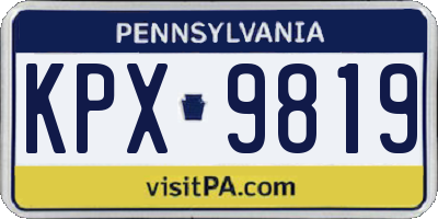 PA license plate KPX9819