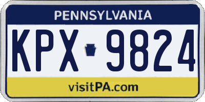 PA license plate KPX9824