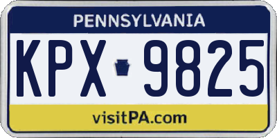 PA license plate KPX9825